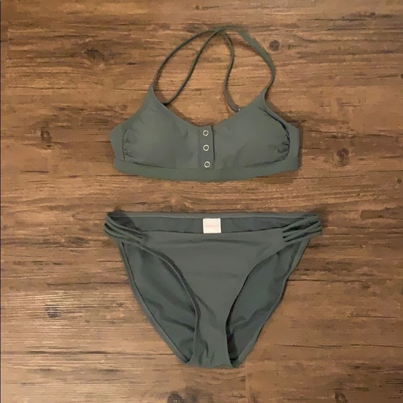 Xhilaration Swim Target Olive Green Swimsuit Poshmark